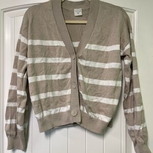 Striped Beige and White Girl’s Sweater